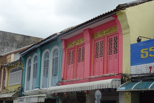 Phuket Town old quarter: a district of Sino-Portuguese shophouses, where budget lodging is mostly converted buildings